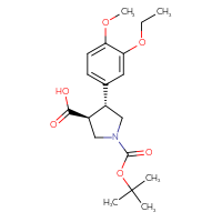Chemical structure of (3S,4R)-1-[(tert-butoxy)carbonyl]-4-(3-ethoxy-4-methoxyphenyl)pyrrolidine-3-carboxylic acid - CSSB00102770501