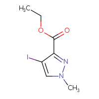 Chemical structure of ethyl 4-iodo-1-methyl-1H-pyrazole-3-carboxylate - CSSB00010776206