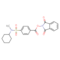 Chemical structure of 1,3-dioxo-2,3-dihydro-1H-isoindol-2-yl 4-[cyclohexyl(methyl)sulfamoyl]benzoate - CSSB00133015109
