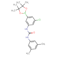 Chemical structure of 1-[3-chloro-5-(4,4,5,5-tetramethyl-1,3,2-dioxaborolan-2-yl)phenyl]-3-(3,5-dimethylphenyl)urea - CSSB21332161894