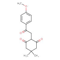 Chemical structure of 2-[2-(4-methoxyphenyl)-2-oxoethyl]-5,5-dimethylcyclohexane-1,3-dione - CSSB00000689619