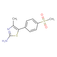 Chemical structure of 5-(4-methanesulfonylphenyl)-4-methyl-1,3-thiazol-2-amine - CSSB00025706262