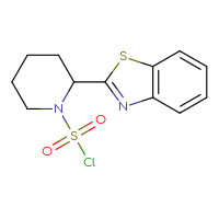 Chemical structure of 2-(1,3-benzothiazol-2-yl)piperidine-1-sulfonyl chloride - CSSB21224772873