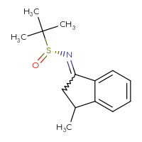 Chemical structure of (R)-2-methyl-N-(3-methyl-2,3-dihydro-1H-inden-1-ylidene)propane-2-sulfinamide - CSSB00036887117
