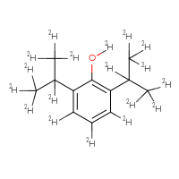 Chemical structure of 2-[(²H)oxy]-1,3-bis[(1,1,1,2,3,3,3-²H₇)propan-2-yl](²H₃)benzene - CSSB02515452525