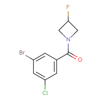 Chemical structure of 1-(3-bromo-5-chlorobenzoyl)-3-fluoroazetidine - CSSB00084943215
