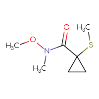 Chemical structure of N-methoxy-N-methyl-1-(methylsulfanyl)cyclopropane-1-carboxamide - CSSB00016207916