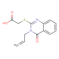 Chemical structure of 2-{[4-oxo-3-(prop-2-en-1-yl)-3,4-dihydroquinazolin-2-yl]sulfanyl}acetic acid - CSSB00046136483