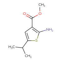 Chemical structure of methyl 2-amino-5-(propan-2-yl)thiophene-3-carboxylate - CSSB00011278155