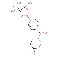 Chemical structure of 4-fluoro-4-methyl-1-[4-(4,4,5,5-tetramethyl-1,3,2-dioxaborolan-2-yl)benzoyl]piperidine - CSSB02533509425
