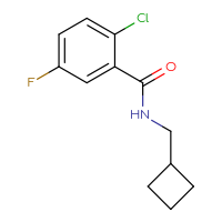 Chemical structure of 2-chloro-N-(cyclobutylmethyl)-5-fluorobenzamide - CSSB00082457112