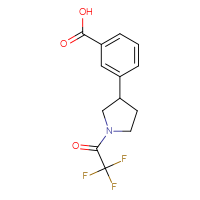 Chemical structure of 3-[1-(2,2,2-trifluoroacetyl)pyrrolidin-3-yl]benzoic acid - CSSB03496561375