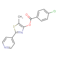 Chemical structure of 5-methyl-2-(pyridin-4-yl)-1,3-thiazol-4-yl 4-chlorobenzoate - CSSB00138421801