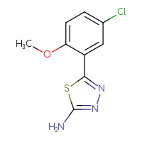 Chemical structure of 5-(5-chloro-2-methoxyphenyl)-1,3,4-thiadiazol-2-amine - CSSB00011230198