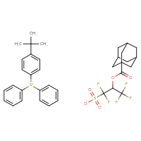 Chemical structure of (4-tert-butylphenyl)diphenylsulfanium 2-(adamantane-1-carbonyloxy)-1,1,3,3,3-pentafluoropropane-1-sulfonate - CSSB14948215615