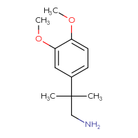 Chemical structure of 2-(3,4-dimethoxyphenyl)-2-methylpropan-1-amine - CSSB00000752594