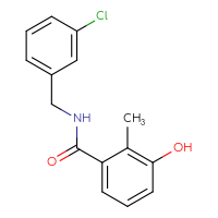 Chemical structure of N-[(3-chlorophenyl)methyl]-3-hydroxy-2-methylbenzamide - CSSB00030927076