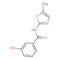 Chemical structure of 3-hydroxy-N-(5-methyl-1,3-thiazol-2-yl)benzamide - CSSB00000264252