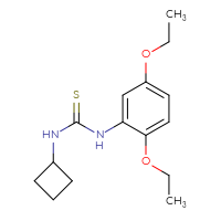 Chemical structure of 3-cyclobutyl-1-(2,5-diethoxyphenyl)thiourea - CSSB02036418584