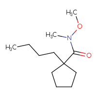 Chemical structure of 1-butyl-N-methoxy-N-methylcyclopentane-1-carboxamide - CSSB02271959780