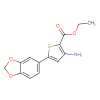 Chemical structure of ethyl 3-amino-5-(2H-1,3-benzodioxol-5-yl)thiophene-2-carboxylate - CSSB00000734825