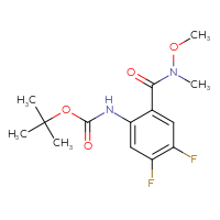 Chemical structure of tert-butyl N-{4,5-difluoro-2-[methoxy(methyl)carbamoyl]phenyl}carbamate - CSSB06454304498