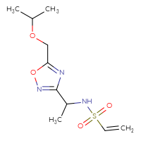 Chemical structure of N-(1-{5-[(propan-2-yloxy)methyl]-1,2,4-oxadiazol-3-yl}ethyl)ethene-1-sulfonamide - CSSB21332116319