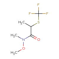 Chemical structure of N-methoxy-N-methyl-2-[(trifluoromethyl)sulfanyl]propanamide - CSSB00019663357