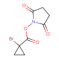 Chemical structure of 2,5-dioxopyrrolidin-1-yl 1-bromocyclopropane-1-carboxylate - CSSB00155622583