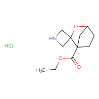 Chemical structure of ethyl 3'-oxaspiro[azetidine-3,2'-bicyclo[2.2.1]heptane]-1'-carboxylate hydrochloride - CSSB21043416199