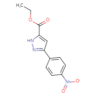 Chemical structure of ethyl 3-(4-nitrophenyl)-1H-pyrazole-5-carboxylate - CSSB00102561617