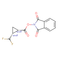 Chemical structure of rac-1,3-dioxo-2,3-dihydro-1H-isoindol-2-yl (1R,2S)-2-(difluoromethyl)cyclopropane-1-carboxylate - CSSB02125699858