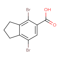 Chemical structure of 4,7-dibromo-2,3-dihydro-1H-indene-5-carboxylic acid - CSSB00160479644