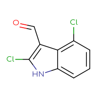 Chemical structure of 2,4-dichloro-1H-indole-3-carbaldehyde - CSSB00010240167
