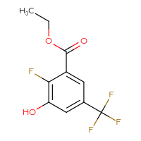 Chemical structure of ethyl 2-fluoro-3-hydroxy-5-(trifluoromethyl)benzoate - CSSB21103684048