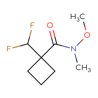 Chemical structure of 1-(difluoromethyl)-N-methoxy-N-methylcyclobutane-1-carboxamide - CSSB01991028678