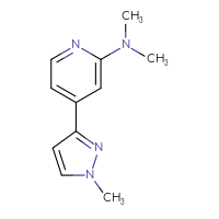 Chemical structure of N,N-dimethyl-4-(1-methyl-1H-pyrazol-3-yl)pyridin-2-amine - CSSB00102892032