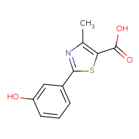 Chemical structure of 2-(3-hydroxyphenyl)-4-methyl-1,3-thiazole-5-carboxylic acid - CSSB00012346546
