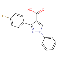 Chemical structure of 3-(4-fluorophenyl)-1-phenyl-1H-pyrazole-4-carboxylic acid - CSSB00000682411