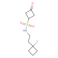 Chemical structure of N-[2-(1-fluorocyclobutyl)ethyl]-3-oxocyclobutane-1-sulfonamide - CSMB02141105654