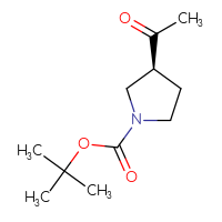 Chemical structure of tert-butyl (3S)-3-acetylpyrrolidine-1-carboxylate - CSSB00015454722