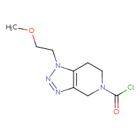 Chemical structure of 1-(2-methoxyethyl)-1H,4H,5H,6H,7H-[1,2,3]triazolo[4,5-c]pyridine-5-carbonyl chloride - CSSB15009472983