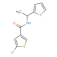 Chemical structure of 5-chloro-N-[1-(thiophen-2-yl)ethyl]thiophene-3-carboxamide - CSSB00741345252