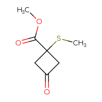 Chemical structure of methyl 1-(methylsulfanyl)-3-oxocyclobutane-1-carboxylate - CSSB00021639178