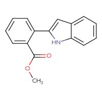 Chemical structure of methyl 2-(1H-indol-2-yl)benzoate - CSSB00020652690