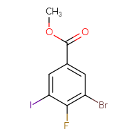Chemical structure of methyl 3-bromo-4-fluoro-5-iodobenzoate - CSSB00134777743