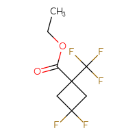 Chemical structure of ethyl 3,3-difluoro-1-(trifluoromethyl)cyclobutane-1-carboxylate - CSSB03552825555