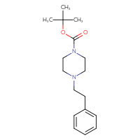 Chemical structure of tert-butyl 4-(2-phenylethyl)piperazine-1-carboxylate - CSSB00000045015