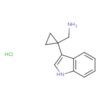 Chemical structure of 1-[1-(1H-indol-3-yl)cyclopropyl]methanamine hydrochloride - CSSB21103083461