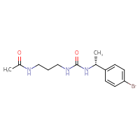 Chemical structure of N-[3-({[(1R)-1-(4-bromophenyl)ethyl]carbamoyl}amino)propyl]acetamide - CSSB02042815342